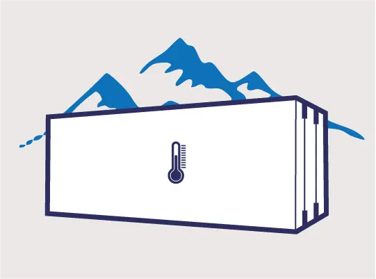 Grundriss eines Kühlcontainers 20 Fuß